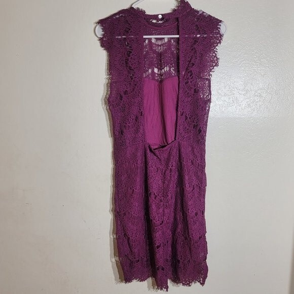 NWT Free People Intimatley Magenta DayDream A-Line Bodycon Embroidered Dress szM - Picture 8 of 13